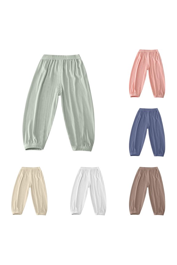 Kids' Breathable Quicking Dry Pants Unisex Loose Elastic Waist Ankles, Size 4-5 Years