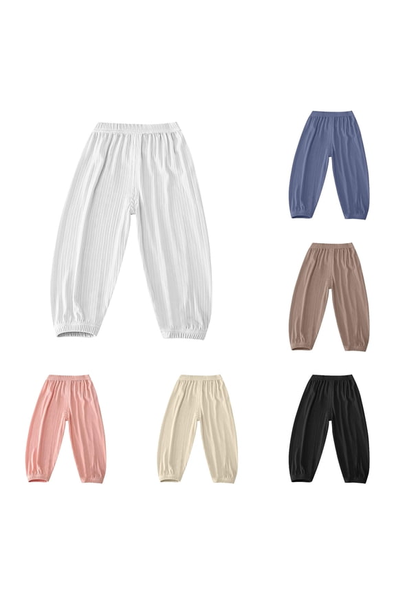 Kids' Breathable Quicking Dry Pants Unisex Loose Elastic Waist Ankles, Size 4-5 Years