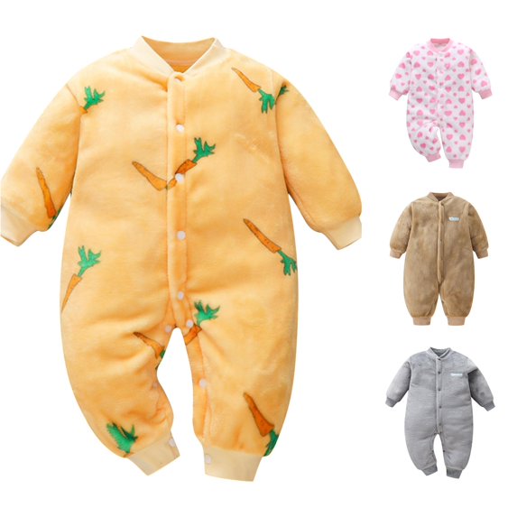 TinyBloomm Long Sleeve Baby Girl Clothes Baby Girl Boy Thick Warm Jumpsuit Playsuit Romper Clothes, Size 3-6 Months