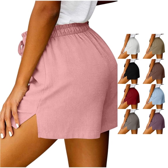 TinyBloomm Metallic Shorts for Women Casual Shorts For With Side Slit Breathable Everyday Summer Bottoms Relaxed Fit For Comfort And Easy Styling, Size S