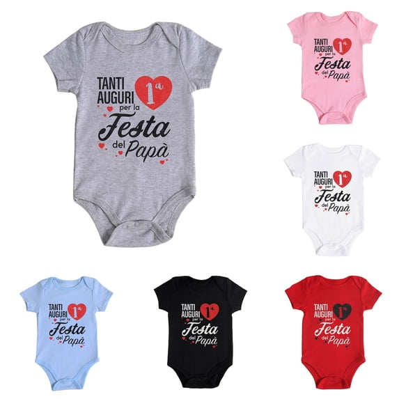 TinyBloomm Mommy And Baby Matching Outfits Boys Girls Short Sleeve Letter Prints Romper Bodysuits Clothes, Size 3-6 Months