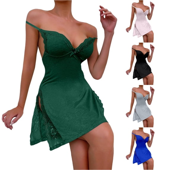 TinyBloomm Nightshirts for Women plus Size Women's Lace Sleeveless Nightgown Soft Sleepwear Comfortable Elegant Nightwear For Ladies Relaxing Pajamas, Size XXL