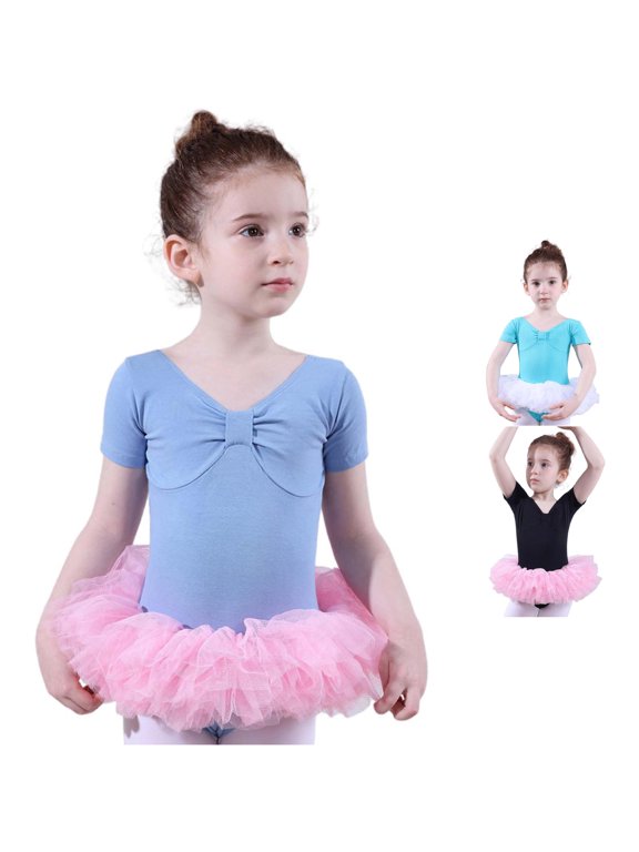 Outfit Girls Short Sleeve Glitter Dance Ballet Tutu Leotard Ballerina Outfit For Girls Toddler, Size 4-5 Years