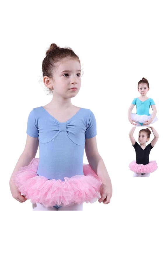 Outfit Girls Short Sleeve Glitter Dance Ballet Tutu Leotard Ballerina Outfit For Girls Toddler, Size 4-5 Years