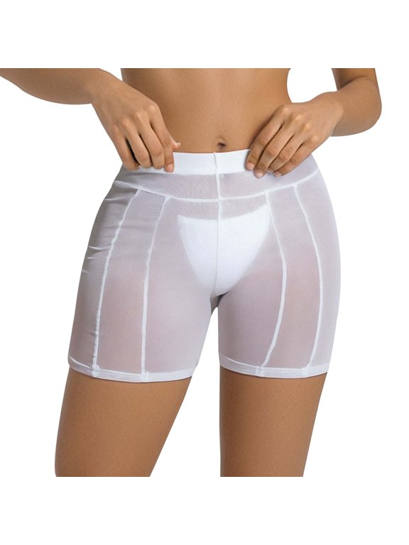 Pants for Women Work Casual Women's Casual Pants Sheer Mesh High Waisted Capris Summer Wear Stretchy Comfortable Breathable Fashion Trousers, Size S