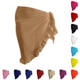 thumbnail image 1 of TinyBloomm Summer Chiffon Skirt Casual Beach Cover Up Skirt Lightweight Flowy High Waist A Line Skirt With Side Slits For Plaid Skirt for Girls, Size One Size, 1 of 3