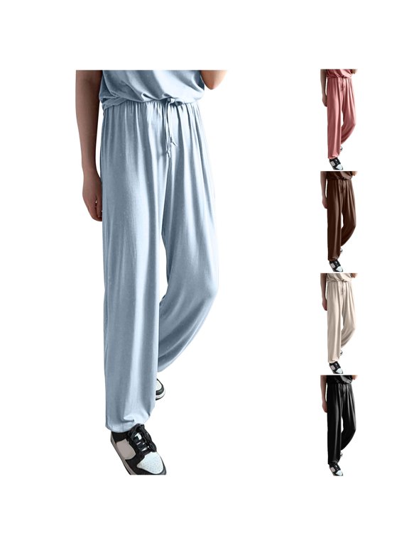 Wide Leg Dress Pants for Women Business Casual Slacks Women's Spring Drape Loose Leggings Summer Thin Women's Sports Harem Pants, Size L