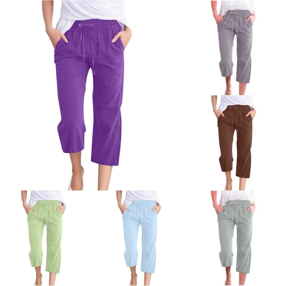 TinyBloomm Women Fashion High Waisted Wide Leg Pants Elastic Trousers Comfy Straight Leg Long Pants With Pockets Features plus Size Scrub Pants plus Size Women's Pants