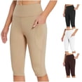 thumbnail image 1 of TinyBloomm Women Waist Pants High Control Training Running Yoga AbdomenCropped Pants Pockets Yoga Pants Compression Yoga Pants Women High Waist Straight Leg Yoga Scrub Pants Women plus, 1 of 1