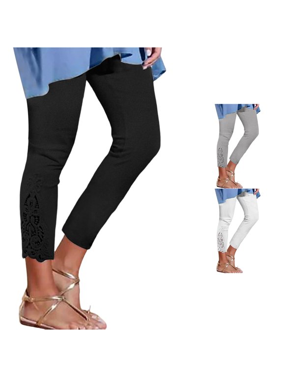 Women's Leggings Long Pants Lace High Waisted Slim Stretchy Versatile Spring Autumn Cropped Pants Pants for Women Work Casual High Waist Elastic Peg Pants with Tie