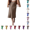thumbnail image 1 of TinyBloomm Women's Straight Solid Midi Skirt For Daily Wear Elegant Slim Fit Spring Summer Fall Casual Skirt Hand Wash Women's plus Skirts, Size S, 1 of 5