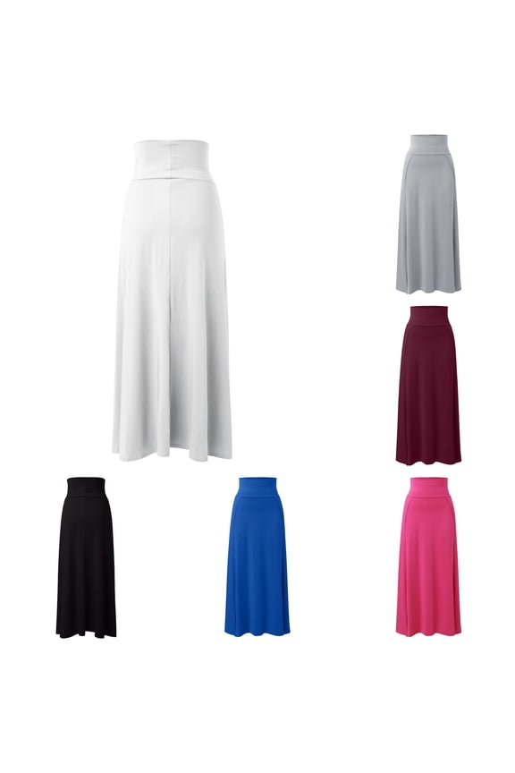 Womens Double Split Long Skirt Ladies Plain Basic Two Side Slit 4 22 Womens Plaid Skirt, Size L