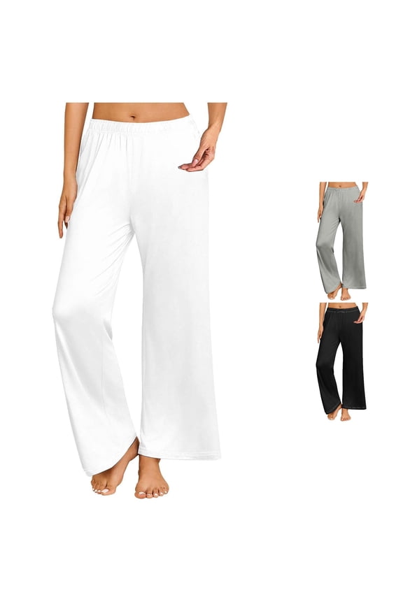 Womens Paper Bag Pants Casual Womens Casual Wide Leg Loose Sweatpants Comfy Oversized Pajama Pants Elastic High Waisted Joggers, Size S