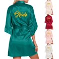 thumbnail image 1 of TinyBloomm Womens Towel Bathrobe Short Women's Wedding Party Robe Letters Kimono Satin Pyjamas Bridesmaid Bathrobe, Size S, 1 of 7