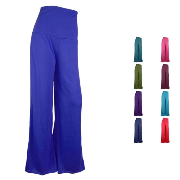 TinyBloomm plus Size Stretch Pants for Women Work Casual High Waisted Casual Wide Leg Pants, Size L