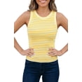 thumbnail image 1 of TinyCribz Striped Sleeveless Tank for Women – Summer Ribbed Knit Top S, 1 of 5