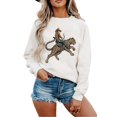 thumbnail image 1 of TinyCribz Women's Western Cowboy Sweatshirt, Cheetah Graphic Pullover XL, 1 of 6