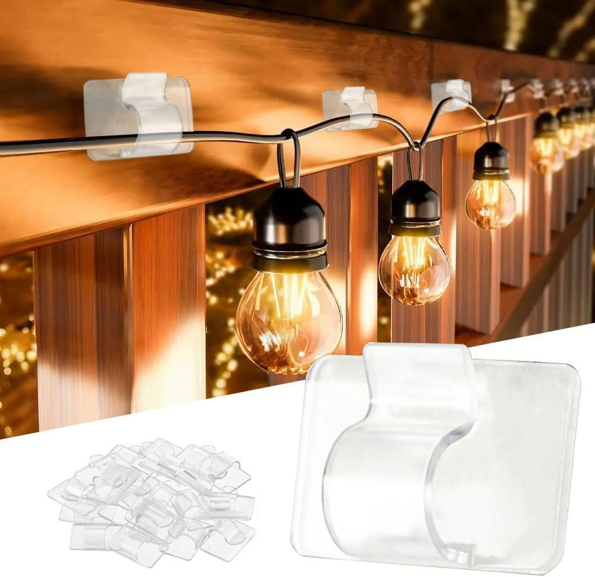 TinyGlamBright Hooks for Outdoor String Lights Clips, 30Pcs Heavy Duty ...