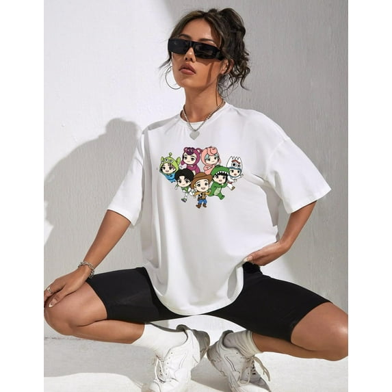 TinyTAN Stories T-Shirt,White Color,Size L