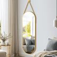TinyTimes 48"x16" Oval Wall Mirror Hanging Full Body Mirror with