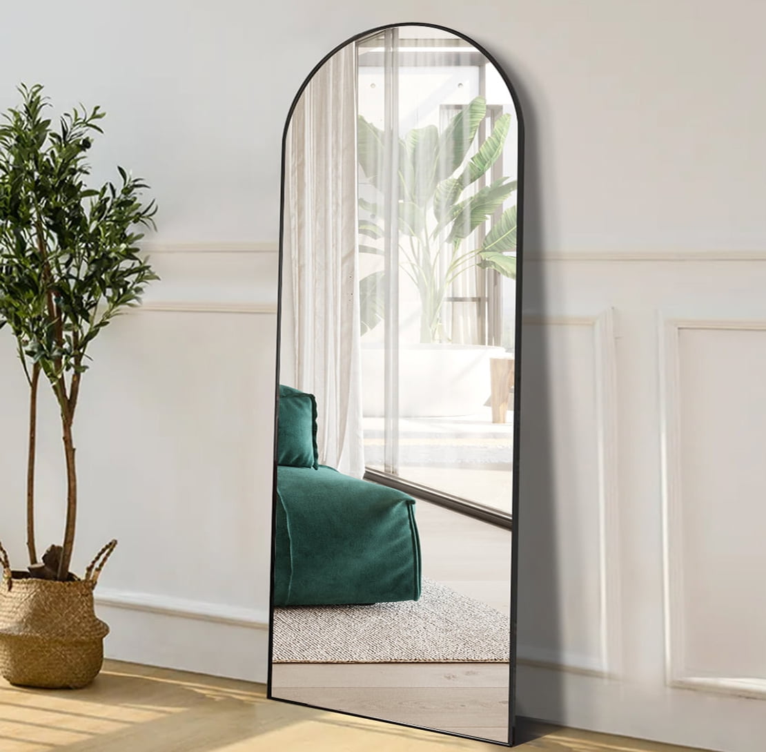 TinyTimes 64''x21'' Arched Full Length Mirror Large Floor Mirror with