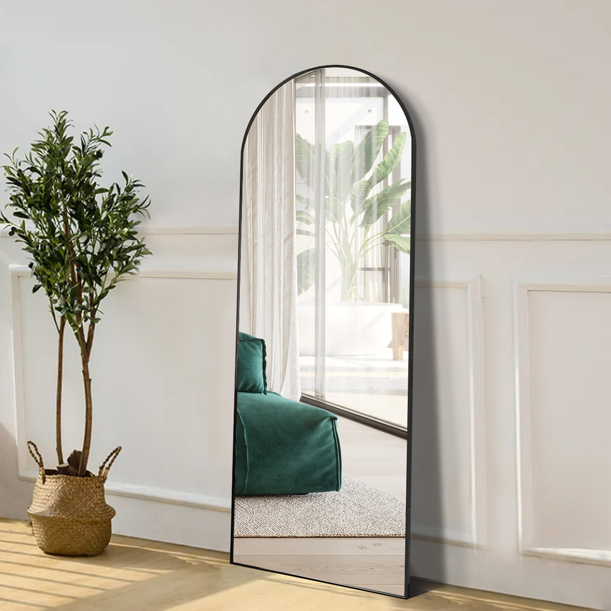 TinyTimes 65''x22'' Arched Full Length Mirror, Freestanding Floor