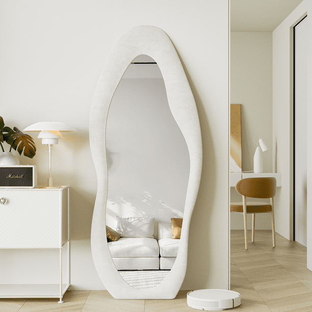 TinyTimes 66" x 26"Full Length Mirror, Cloud Shape Freestanding Floor