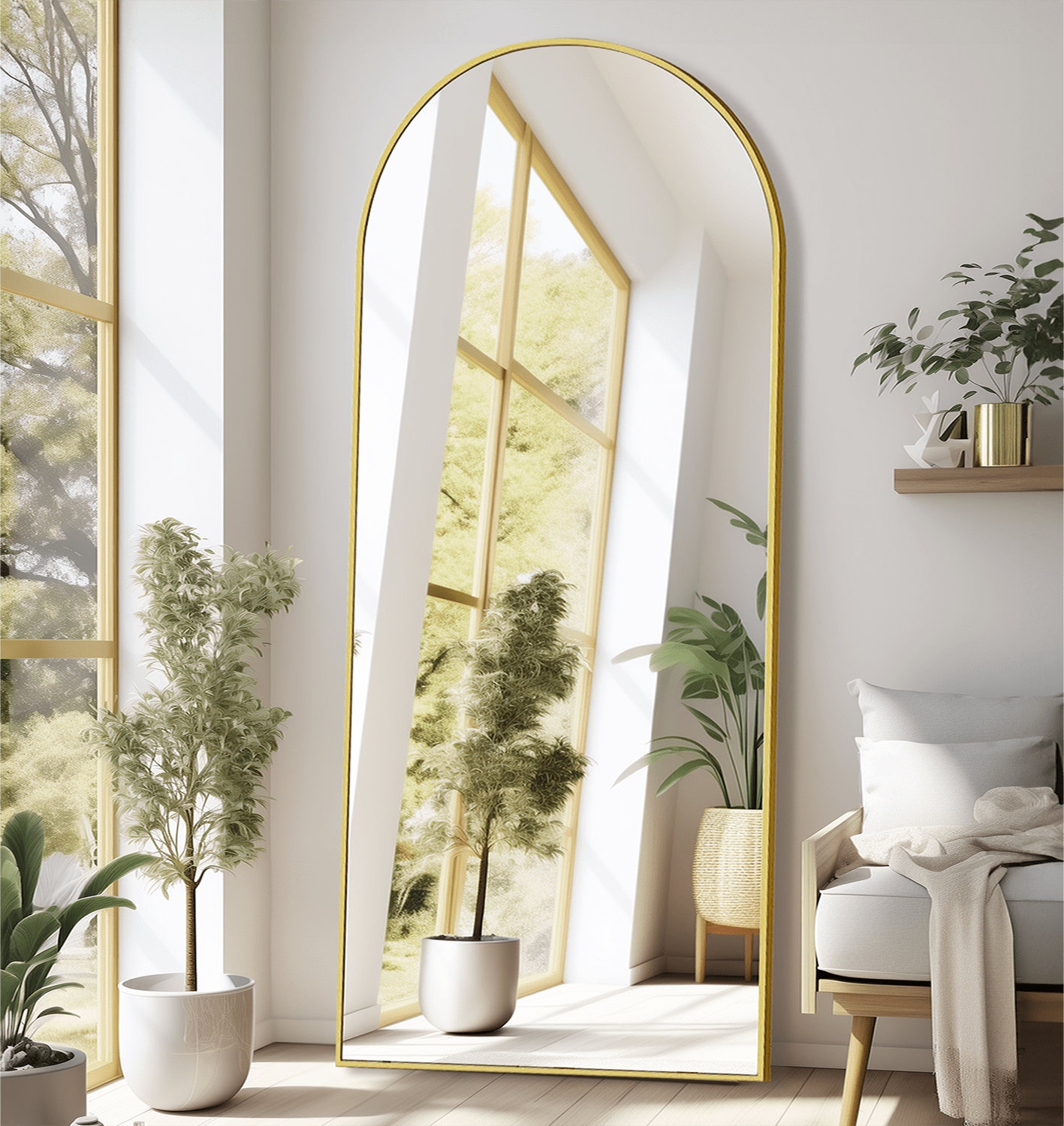 TinyTimes 71"x30" Arched Full Length Mirror Large Freestanding Floor
