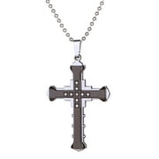 Tinyansi Cross Pendant Necklace, Alloy Cross Pendant Necklace, Crystal Inlay Necklace, Women Diamond Crucifix Pendant, Great Gifts Men / Women