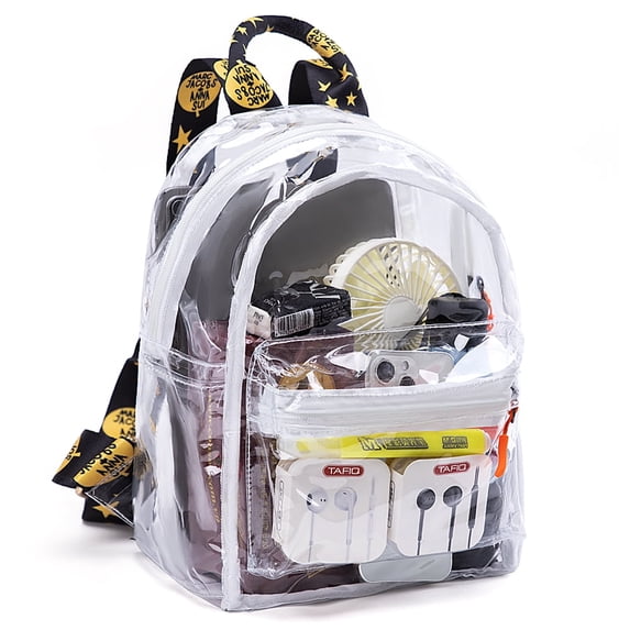 Tinyat Clear Backpack Women Heavy Duty Transparent Bag PVC See Through Backpack for Student College Workplace Travel .