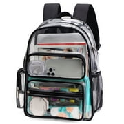 Tinyat Clear Backpack for Women Large Capacity Bookbag Waterproof PVC Shoulder Bag with Adjustable straps for College and Travel
