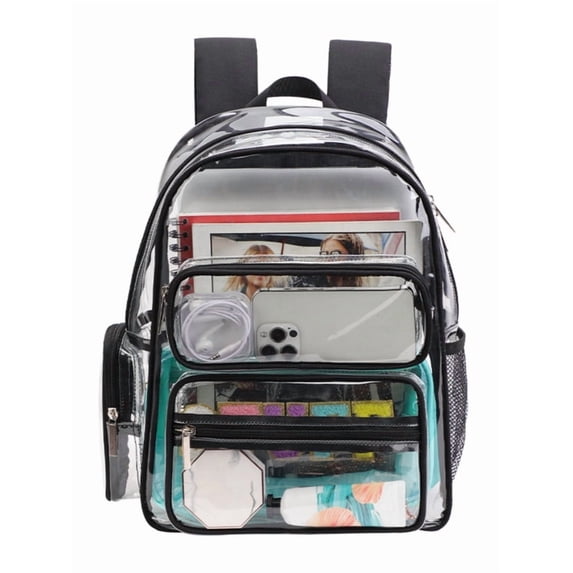 Tinyat Clear Backpack for Women Large Capacity Bookbag Waterproof PVC Shoulder Bag with Adjustable straps for College and Travel