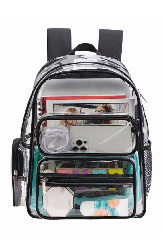 Clear Backpack for Women Large Capacity Bookbag Waterproof PVC Shoulder Bag with Adjustable straps for College and Travel