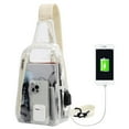 thumbnail image 1 of Tinyat Clear Sling Bag With USB Charging PVC Waterproof Crossbody Bag Chest Shoulder Bag for Men Women, 1 of 7