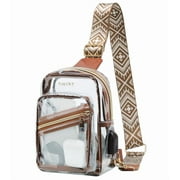 Tinyat Clear Sling Bag for Women Waterproof Transparent Crossbody Bag for men with Adjustable Strap for Stadiuml