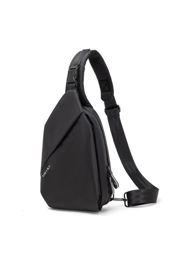Crossbody Bag for Men Black Diagonal Zipper Outdoor Hiking Anti-Theft Waterproof Shoulder Bag
