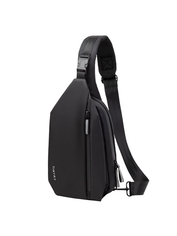 Crossbody Bag for Men Black Sling Bag Anti Theft Waterproof Shoulder Backpack for Outdoor Hiking