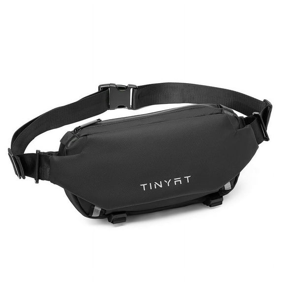 Tinyat Crossbody Bag for Men Black Sling Bag Anti Theft Waterproof Shoulder Fanny Pack for Outdoor Travel Hiking
