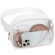 Tinyat Crossbody Bags for Women Clear Women Fanny Pack Belt Bag Stadium Approved Waterproof Waist Bags PVC Purse