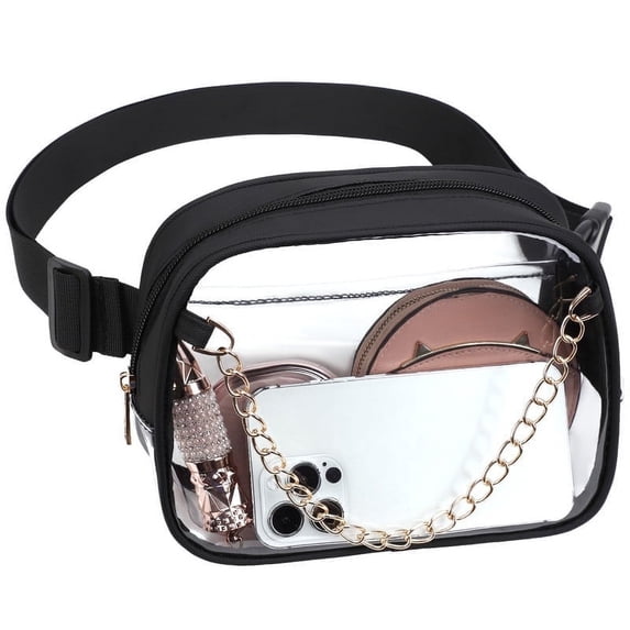 Tinyat Crossbody Bags for Women Clear Women Fanny Pack Belt Bag Stadium Approved Waterproof Waist Bags PVC Purse