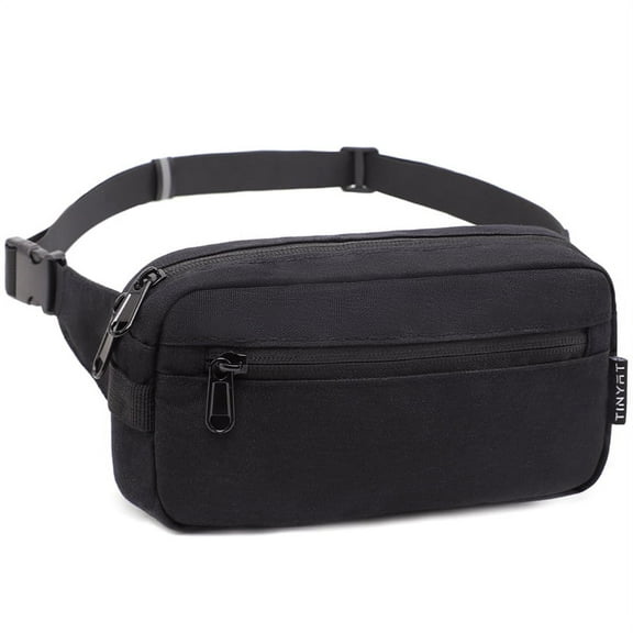 Tinyat Fanny Pack for Women Waterproof Crossbody Belt Bag 3 - Zipped Pockets for Traveling Polyester