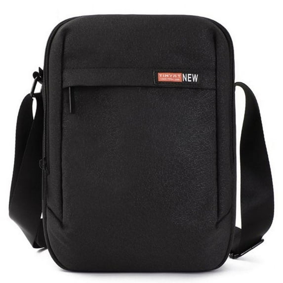 Tinyat Men Crossbody Bag 8 Pockets Messenger Business Shoulder Bags for Casual Travel Black