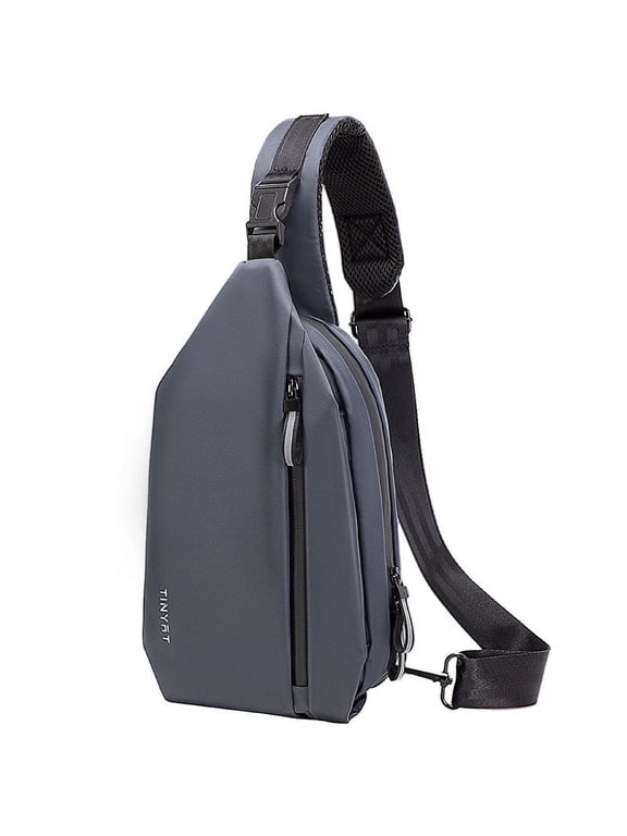 Mens Chest Pack Sling Bag Waterproof Crossbody Backpack Anti Theft Daypack Bag Gray
