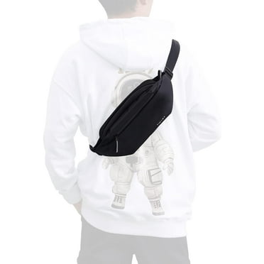 Tinyat Sports Fanny Packs for Men Waterproof Crossbody Waist Man Bag Unisex Black
