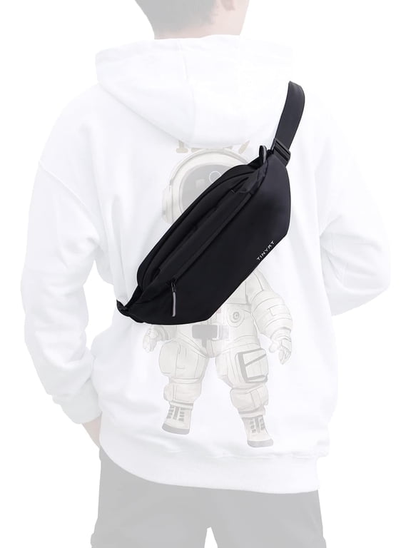 Sports Fanny Packs for Men Waterproof Crossbody Waist Man Bag Unisex Black