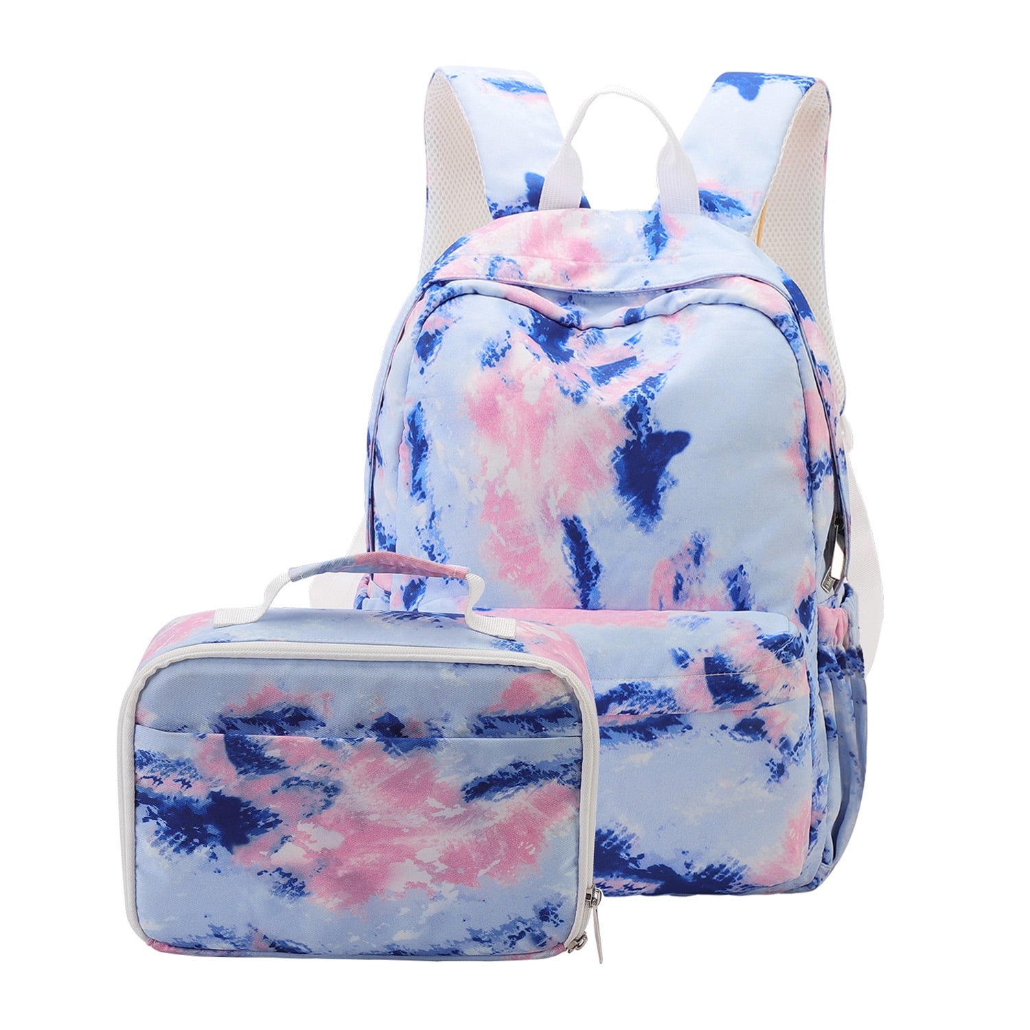 Tinyat Women Backpack for College Student Men Casual Laptop Waterproof Daypack with Lunch Bag Blue