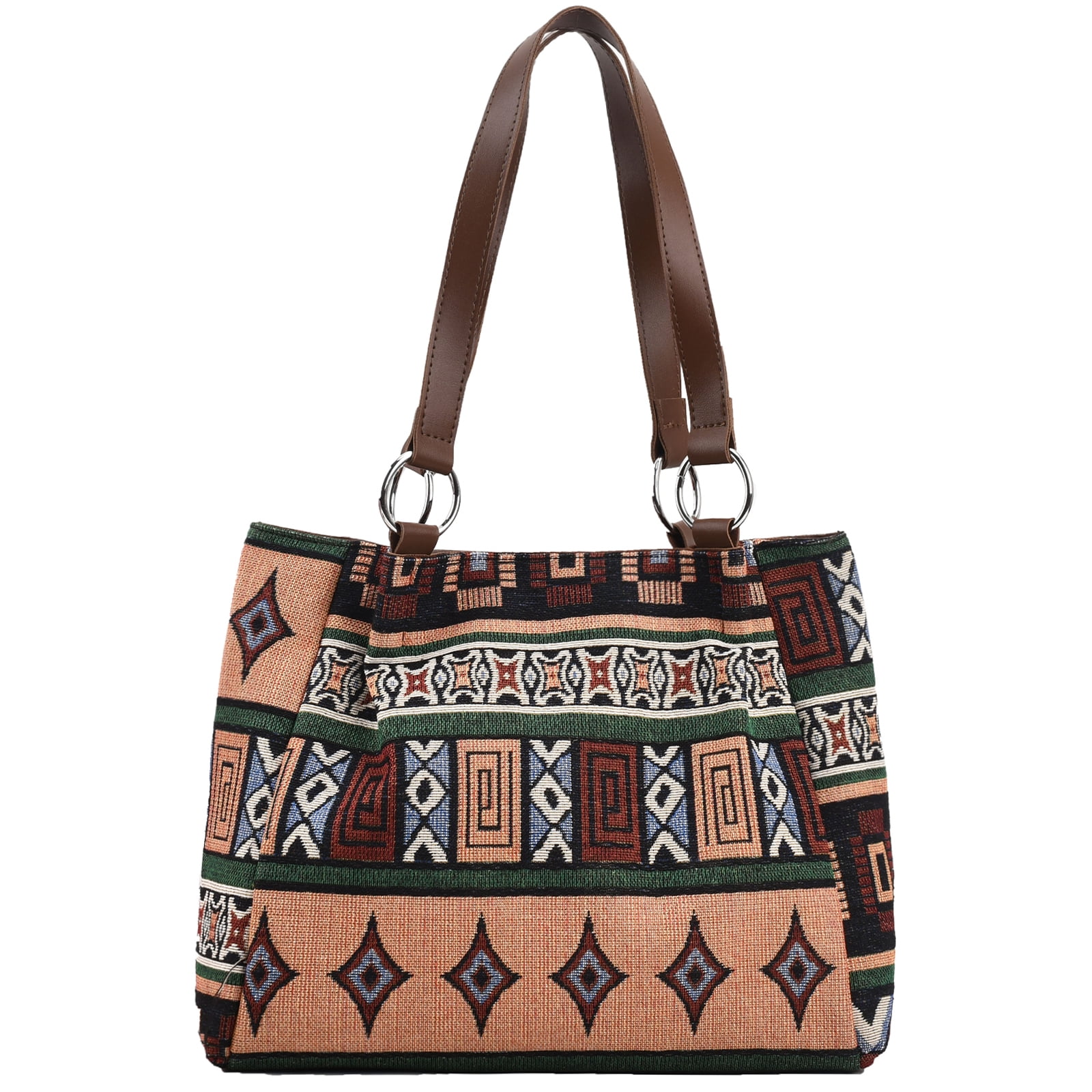 Tinyat Women's Hobo Shoulder Bag Woven Leathers Linen Bohemia Multi
