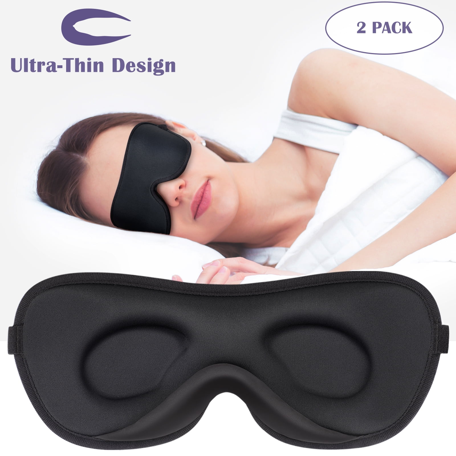Tinymoon 3d Sleep Mask For Women Men, 100 Blackout Eye Mask For Sleeping Ultra Thin Design For
