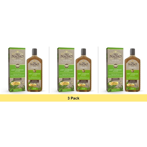 Tio Nacho Aloe Vera Deep Repair Shampoo with Royal Jelly, Anti-Hair Loss, 14 oz - 3 Pack