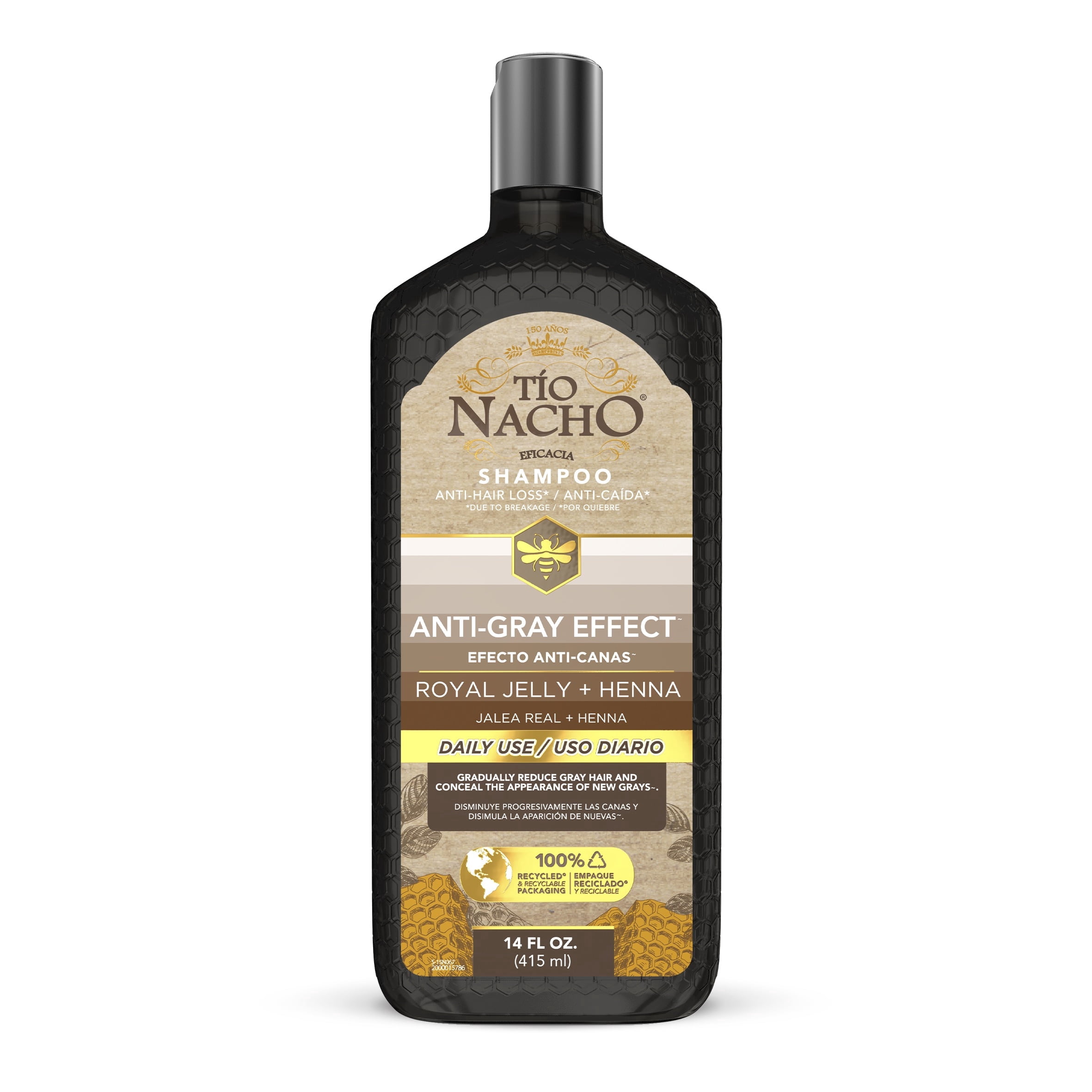 Tio Nacho Tio Nacho Anti-Gray Effect Dark hair Dye Shampoo with Henna and Royal Jelly